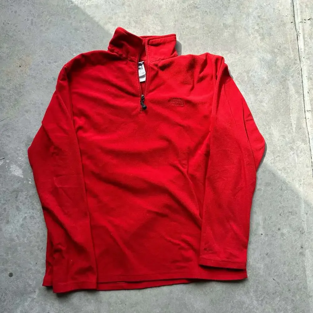 The North Face TKA 100 Red Fleece 1/4 Zip Pullover